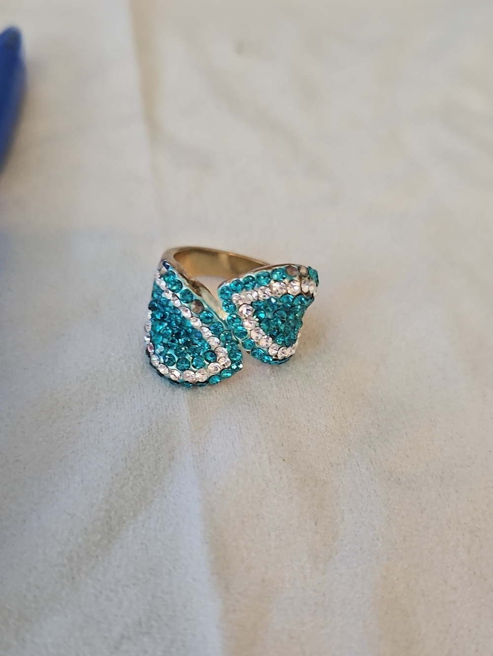 Turquoise Crystal Open Ring - Women Jewelry